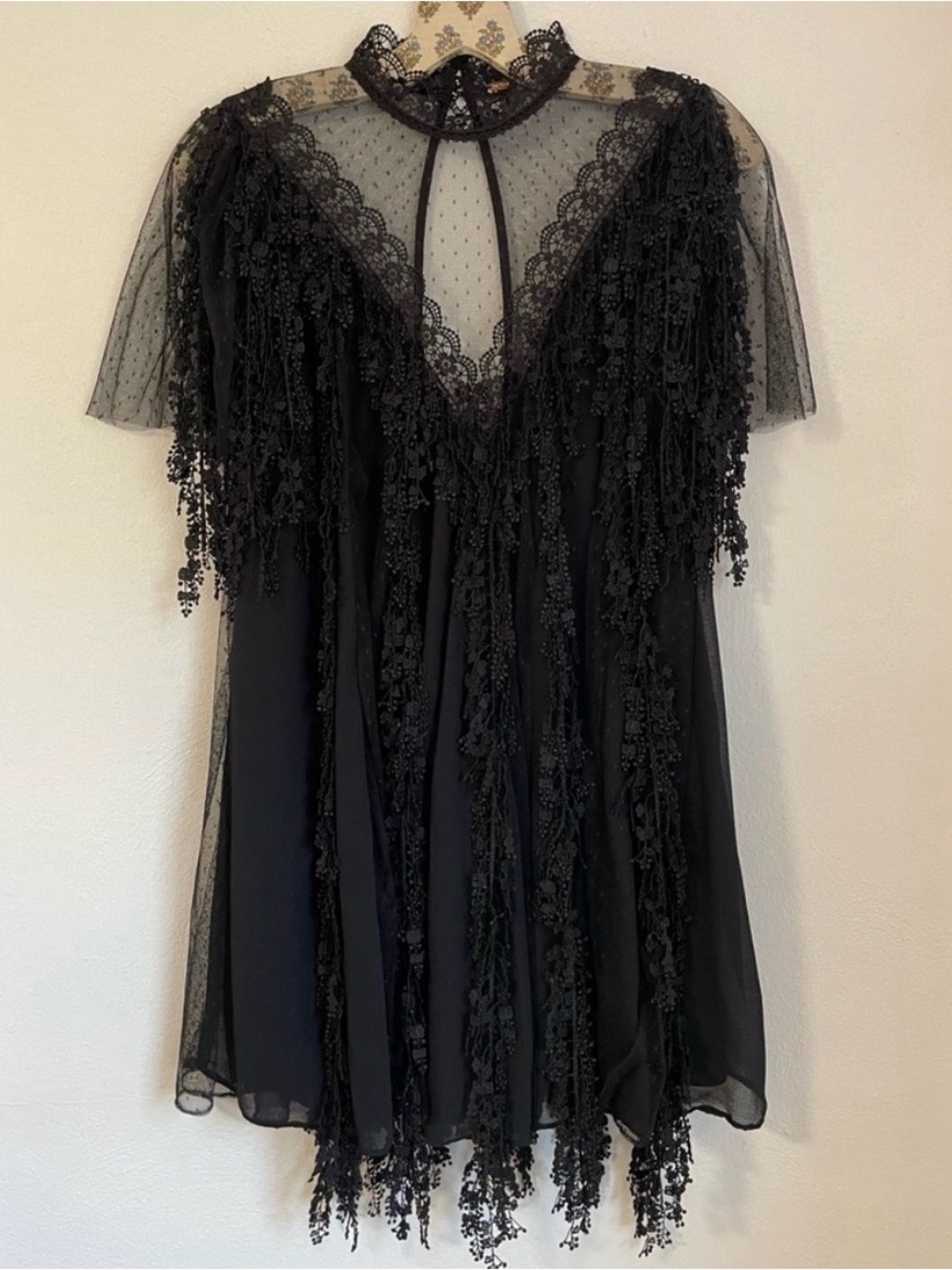 Free People Pirouette Black Lace Mini Dress - Picture 2 of 8